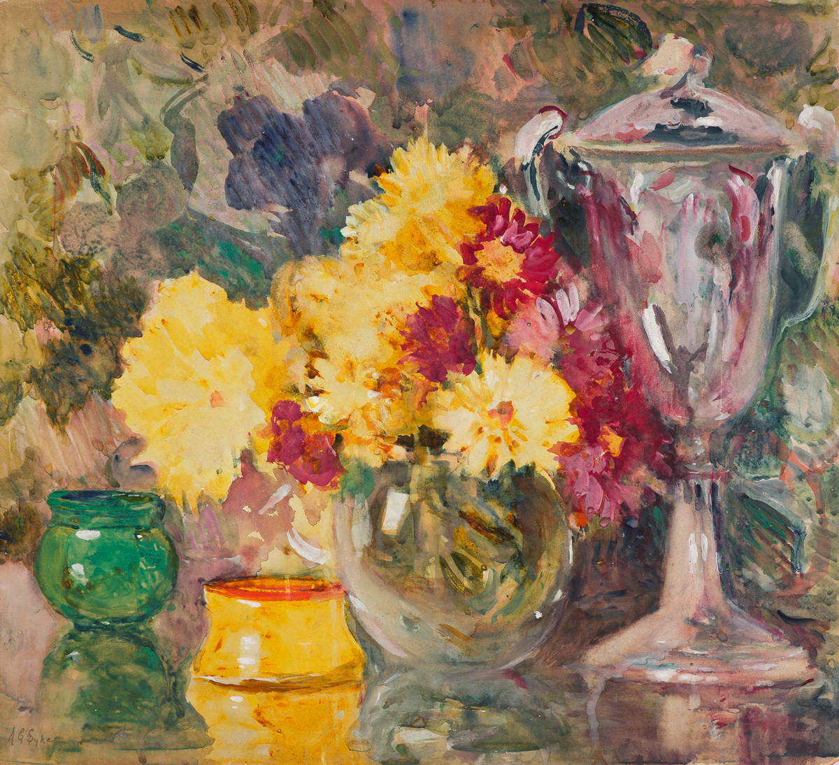 ANNIE GOODING SYKES Still Life with Chrysanthemums.